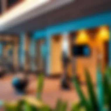 Amenities available in marine staff accommodation including gym and lounge