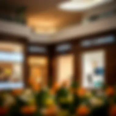 Luxury brand storefronts within Mercato Mall