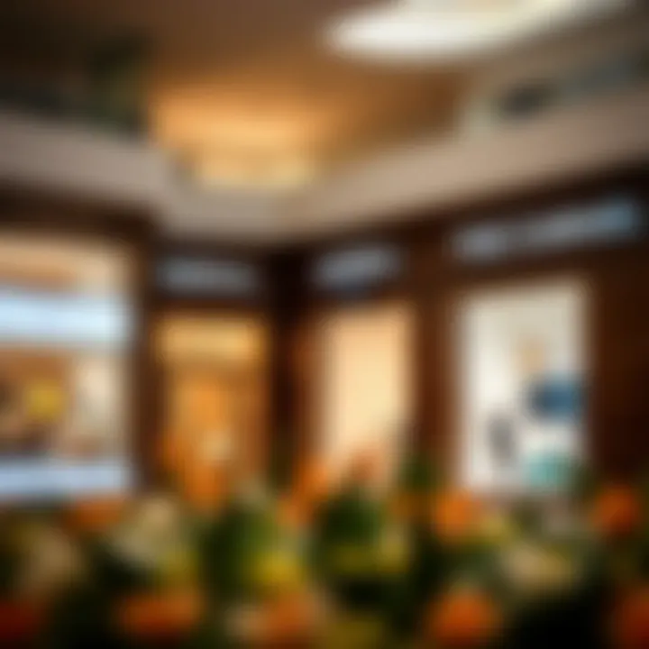 Luxury brand storefronts within Mercato Mall