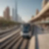 Dubai Metro train approaching station