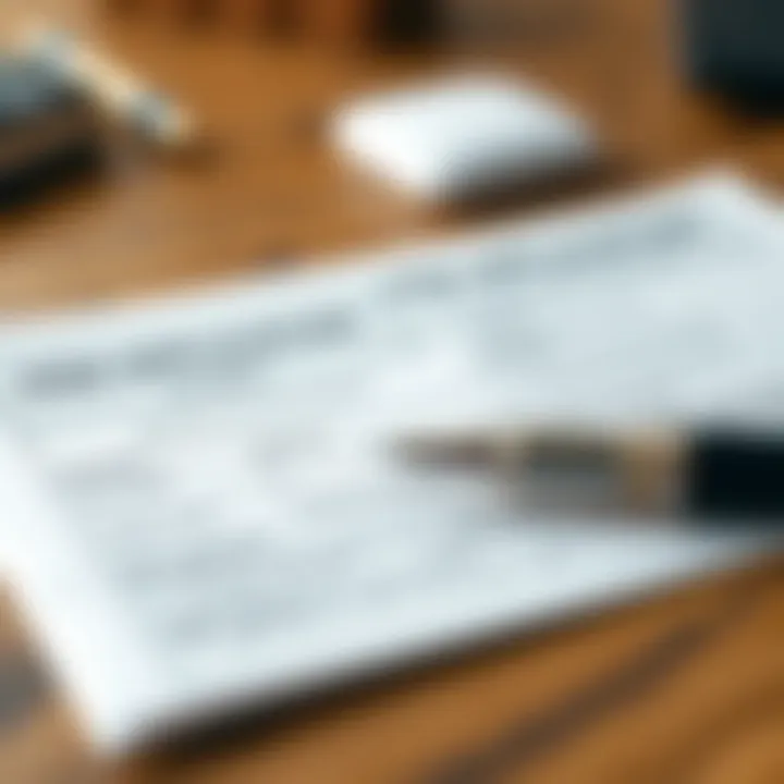 A close-up of a visa application document and a pen on a desk.