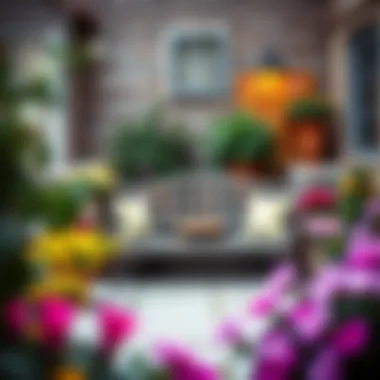 Charming Rustic Seating Rustic bench surrounded by flowers and plants