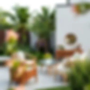 Elegant Seating in Nature Stylish outdoor seating arrangement in a garden
