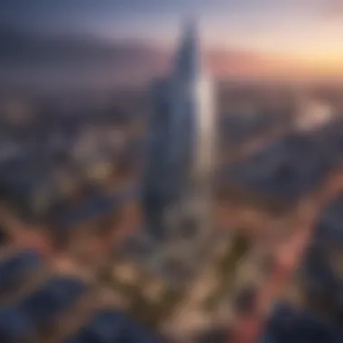 Oxford Tower in the Heart of Business Bay Panoramic view of Business Bay with the Oxford Tower prominently positioned
