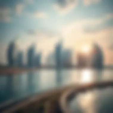 Render of Palm Deira's skyline with futuristic buildings