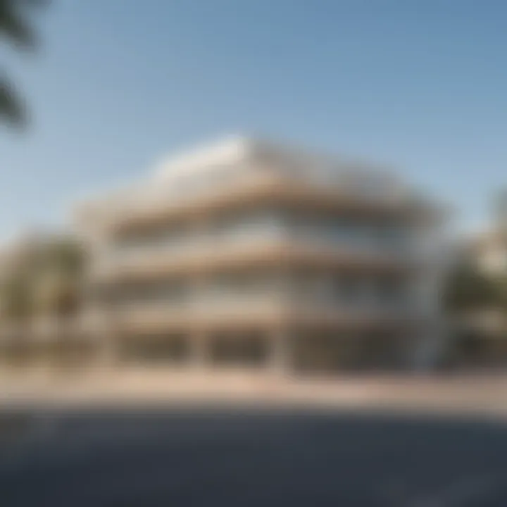 An exterior view of a modern primary school building in Dubai