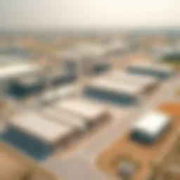 Aerial view of Ras Al Khor warehousing facilities