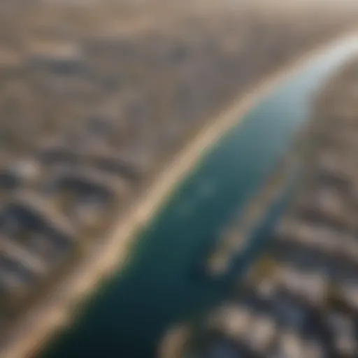 Aerial view of Riverland Dubai showcasing its vibrant atmosphere