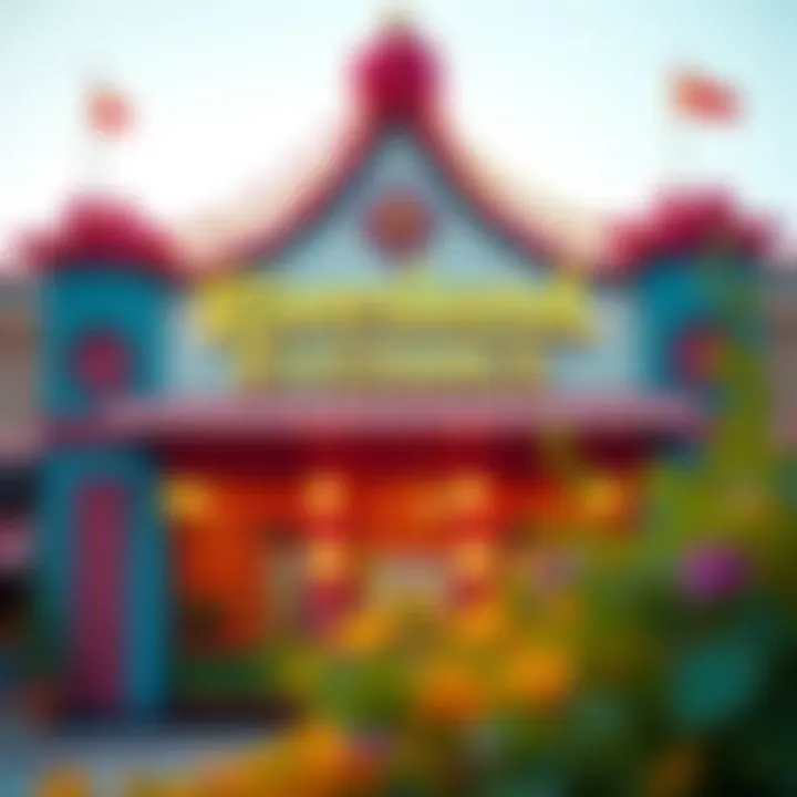 Colorful Entrance to Riverland Dubai Entrance to Riverland Dubai adorned with colorful decorations