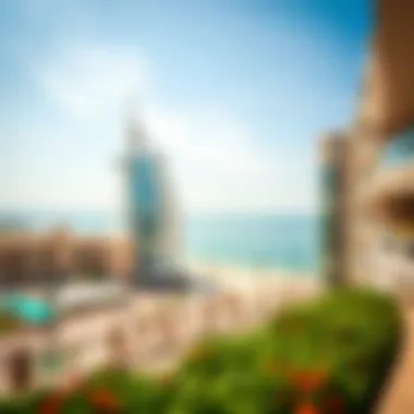 A panoramic view of The Beach in Dubai, showcasing its vibrant atmosphere and architectural beauty.