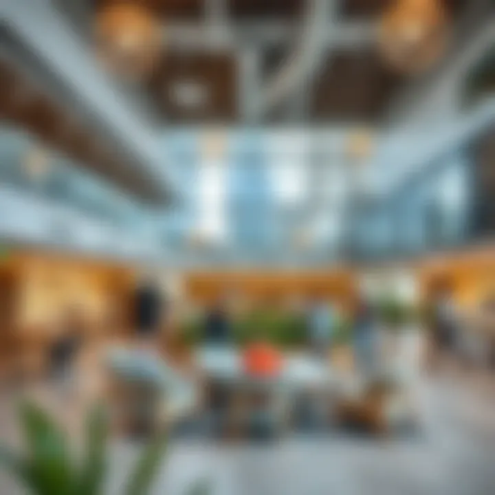 A vibrant community space within The Hive, illustrating the dynamic social atmosphere and communal engagement.