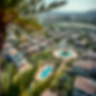 Aerial View of The Villa Community Aerial view of The Villa community showcasing its layout and greenery