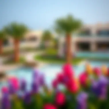 Amenities and Landscapes of The Villa Lush landscaping and amenities in The Villa, depicting a vibrant lifestyle