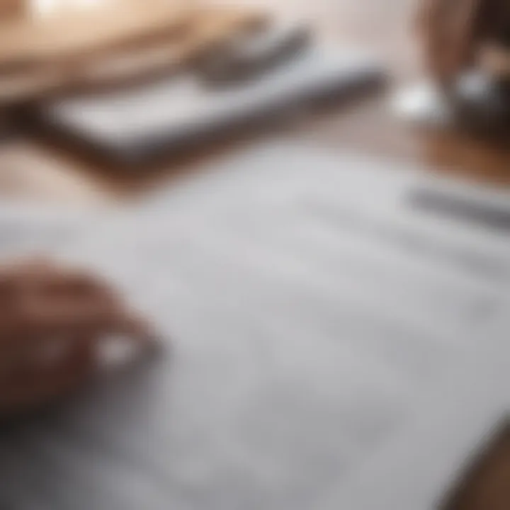 Close-up of a contract being reviewed with financial documents