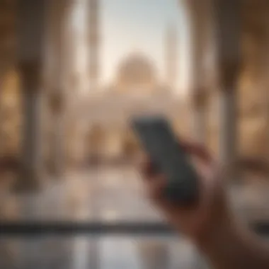 Modern app showcasing prayer times on a smartphone