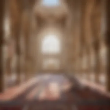 A serene scene of a mosque during prayer time