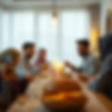 Family Gathering for Iftar Family gathering for iftar meal in the UAE