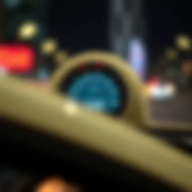 Taxi Fare Meter in Dubai Close-up of taxi fare meter displaying current rates