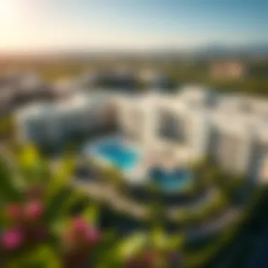 Stunning aerial view of Vida Hills Residence showcasing the lush greenery and elegant architecture.