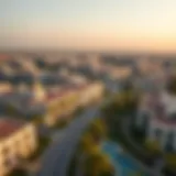 Aerial view of Villanova's residential community